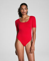 SPANXsmoothâ„¢ Jersey Square Neck Thong Bodysuit | Spanx Red